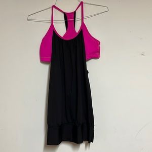 Lululemon No Limits bra tank top, size 8, pink/black